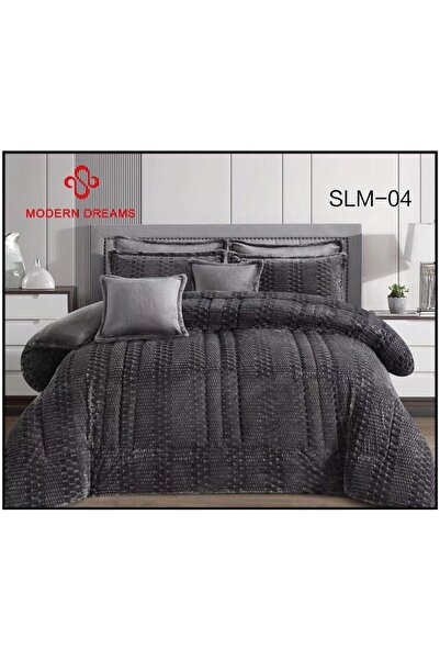 Modern Dreams مفرش شتوي 8 قطع ساده محفر على فرو