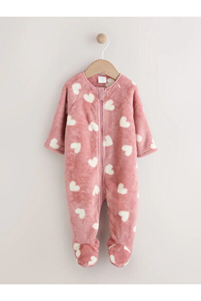 Next Baby 100% Organic Cotton Heart Patterned Pink Fleece Sleeping Bag Alyaw2304