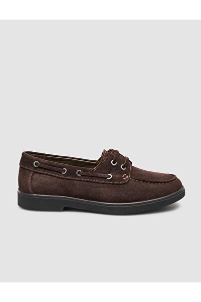 Mona Mae MonaMae 100% γνήσιο δέρμα καφέ σουέτ γυναικείο loafer με λεπτομέρεια...