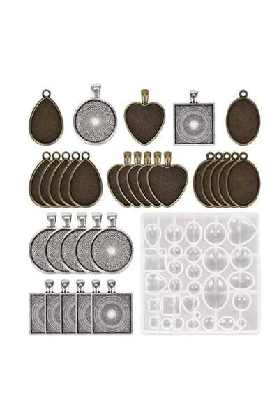 Generic 31-Piece DIY Pendant Jewellery Mold Set