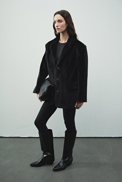 Hooopstore Premium Wool Textured Black Blazer Jacket