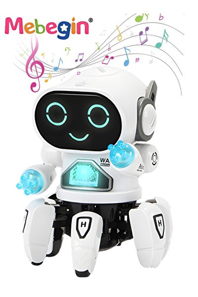 MEBEGIN لعبة روبوت راقصة مزودة بأضواء وامضة ومؤثرات صوتية، وروبوت مرافق بأذرع...