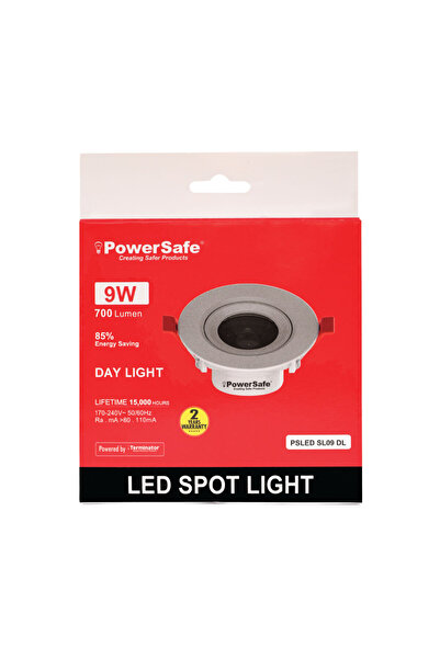 POWER SAFE مصباح LED كشاف 9 واط ضوء النهار
