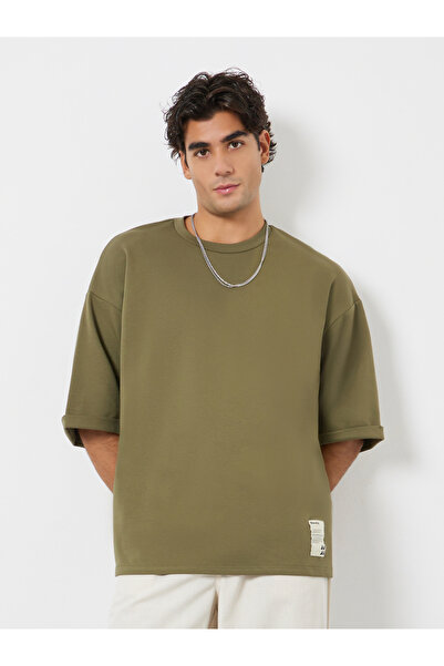 Styli Men Boxy Heavy Jersey Stretch Interlock T-Shirt