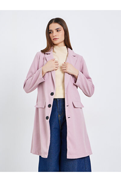 Styli Women Solid Lapel Buttoned Coat