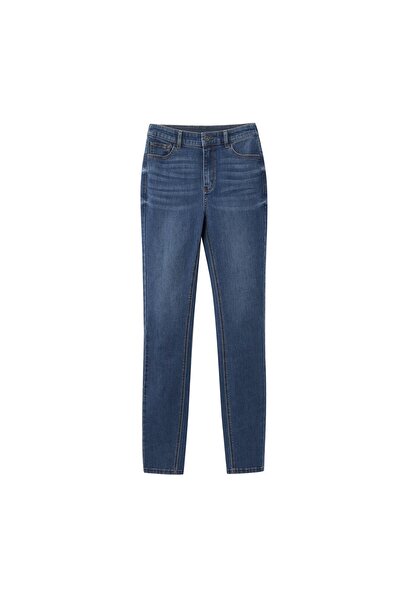 Giordano بنطلون جينز نسائي ضيق بخصر مرتفع