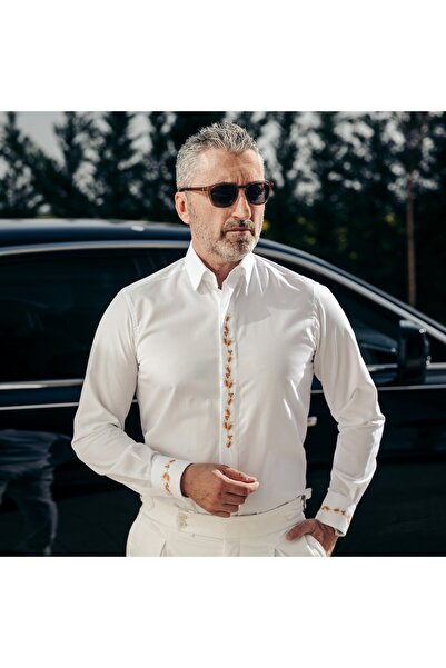 Merer Traditional shirt - Wheat Ear Slim Fit