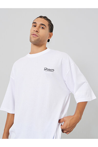 Styli Men White Boxy Fit T-Shirt