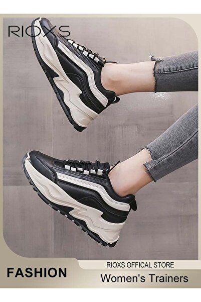 RIOXS أحذية رياضية نسائية، أحذية رياضية كلاسيكية برباط، أحذية رياضية ضخمة للن...