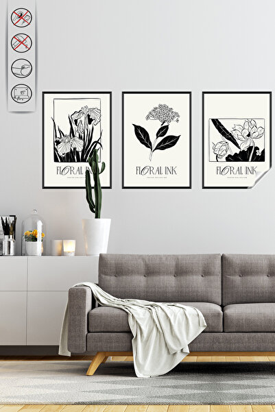 Akıllı Kağıt Statik Tutunma Özellikli Tablo - Poster Çiçek (Model- 52)