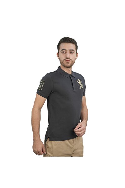 Giordano قميص بولو بطبعة الأسد للرجال