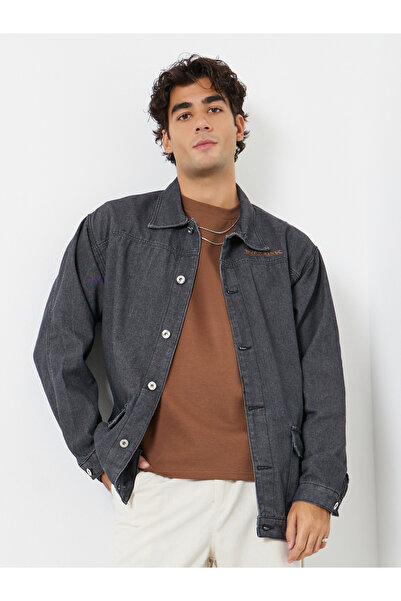 Styli Men Oversized Denim Jacket with Flap Pocket