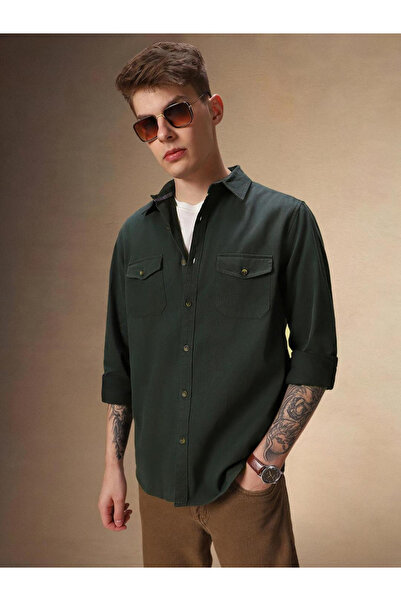 Dennis Lingo By Styli Men Spread Collar Cotton Relaxed Fit Shirt