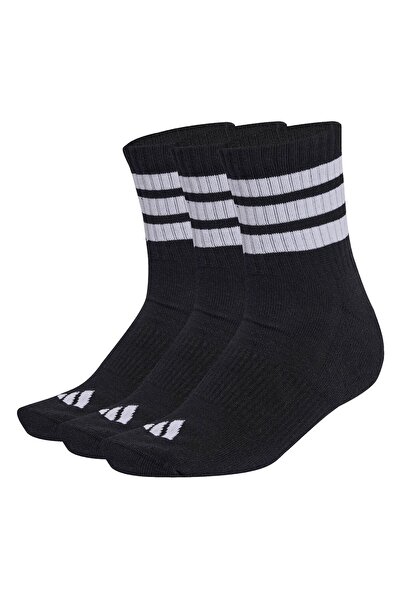 adidas Unisex Quartersocken, 3er-Pack – 3-Streifen Cushioned Sportswear Mid-C...