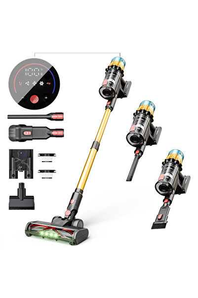 Yallabena مكنسة كهربائية لاسلكية 650 واط، 40 كيلو باسكال، 3 سرعات، مدة تشغيل ...