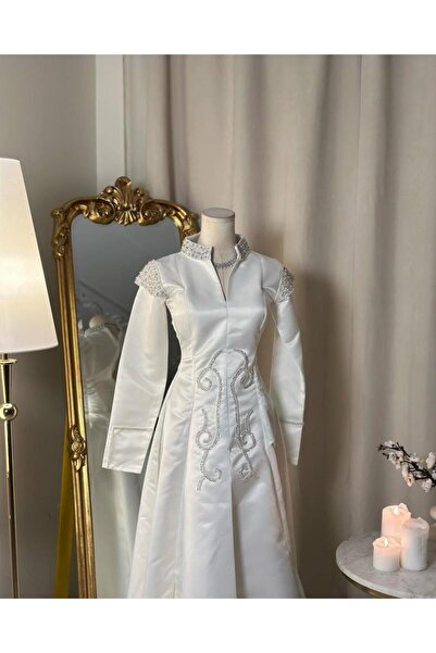 vanus fashion 5686 - فستان طويل بتطريز فاخر