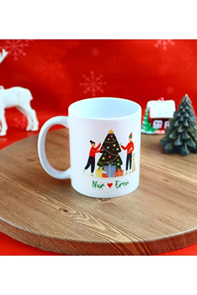 Gift Moda Kişiye Özel Yılbaşı Sevgili Çift Tasarımlı Kupa Bardak