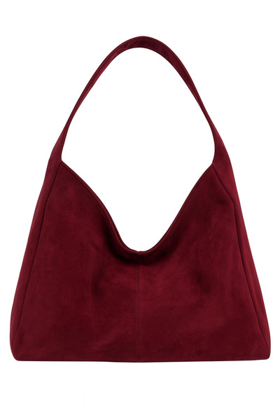 HBS Burgundy Casual Shoulder Bag 100%Suede Bag