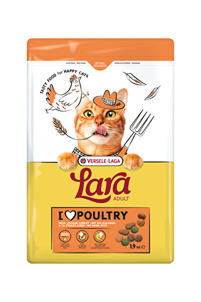 Versele Laga Hrana uscata Lara pentru pisici adulte cu pui si curcan - 1.9 kg x 4 buc