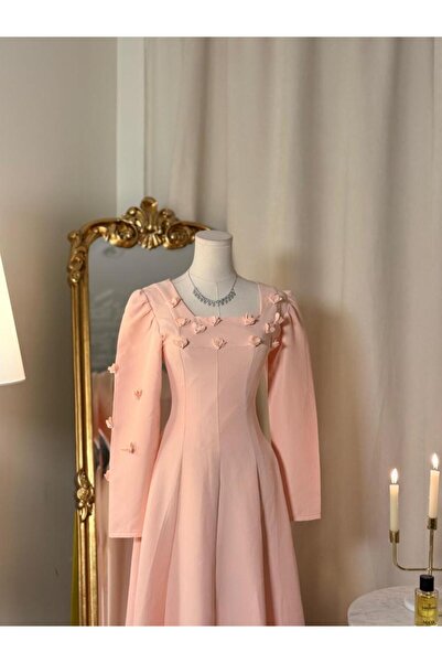 vanus fashion 6124 -فستان ميدي ( 2 لونين )