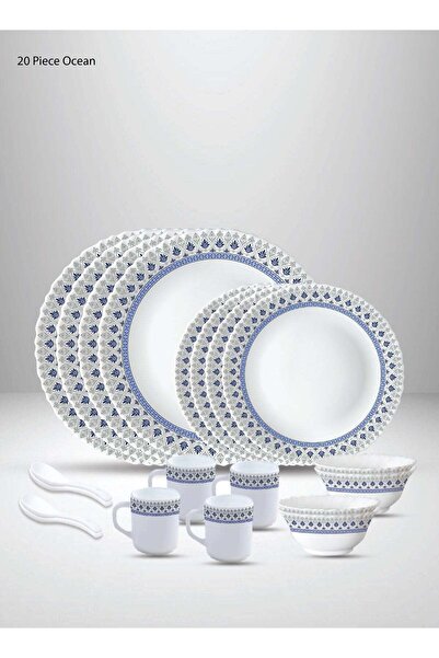 British Chef 20-Piece Opalware Ocean Dinner Set