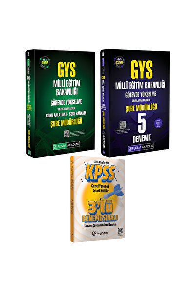 Pegem Akademi Yayıncılık 2026 GYS MEB Görevde Yükselme Sınavlarına Hazırlık Şube Müdürlüğü Konu Anlatımlı SoruBankası-5Deneme