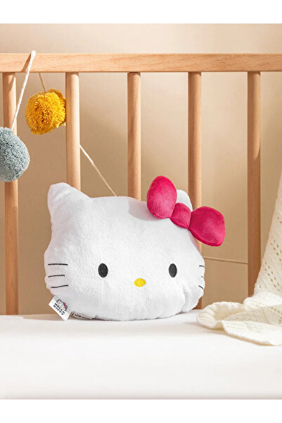 LC Waikiki Lcw Home White Hello Kitty Embroidered Plush Throw Pillow 23 cm