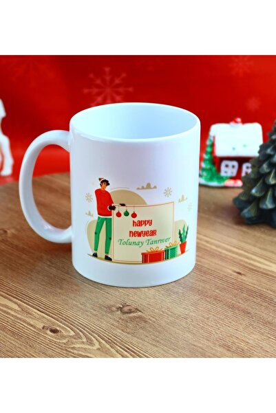 Gift Moda Kişiye Özel Yılbaşı Tasarımlı Kupa Bardak