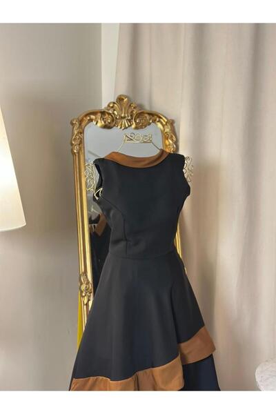 vanus fashion 5963 -فستان ميدي ( 2 لونين )