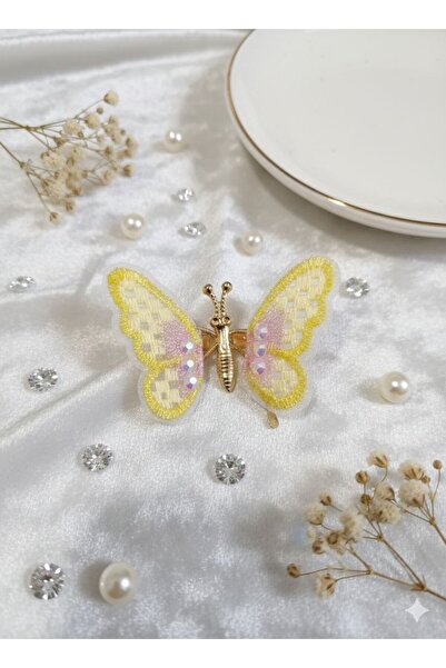 Shiklik Agrafă de păr elegantă, cu model de fluture mobil, decorată cu pietre.