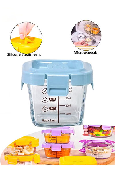 Generic برطمانات زجاجية لتخزين طعام الأطفال مع أغطية، قابلة لإعادة الاستخدام،...