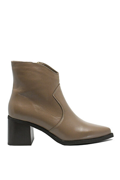 Kordel ghete de damă până la gleznă, piele cappuccino