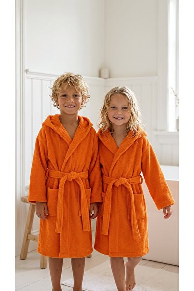 Minteks Soft %100 Pamuk Kapüşonlu Çocuk Bornozu