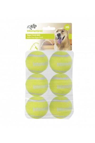 All For Paws Interactive Hyper Fetch Tennis Balls 6 pcs