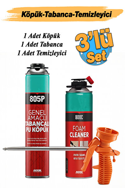 Badem10 Metal Uçlu Köpük Tabanca Seti Hassas Uygulama Profesyonel 750 ml Köpü...