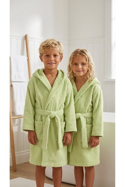 Minteks Soft %100 Pamuk Kapüşonlu Çocuk Bornozu