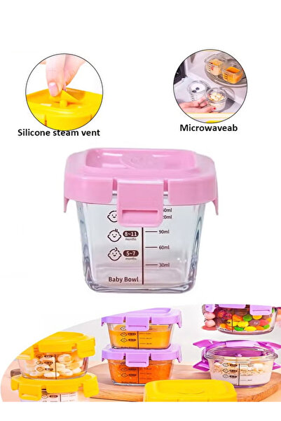 Generic Glass baby food storage jars with lids, reusable, safe for fridge, microwave, and dishwasher