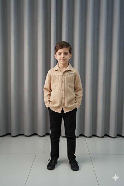 Mixlife Kids Mixlife Boys' 2-Piece Set with Muslin Shirt and Jeans.