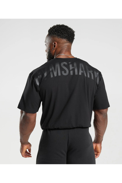 Remnant Gymshark Power Siyah Oversize T-Shirt