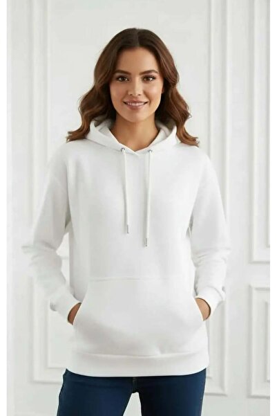 Yağmur Butik Φούτερ με κουκούλα και πέτρινη λεπτομέρεια στην πλάτη