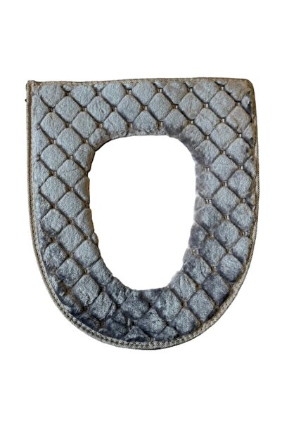 OEM Husă pentru scaun de toaletă cu fermoar, material textil moale și pufos, gri