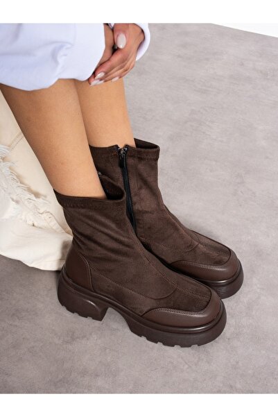 PUNTO 332163 Women's Stretch Suede Thick Soled Boots