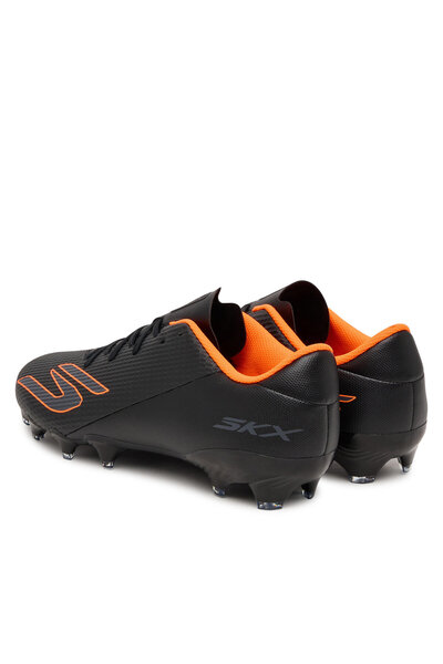 SKECHERS Men's Soccer Shoes Black Synthetic/ Orange Trim Gold Fg