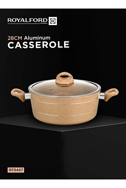 ROYALFORD Smart Granite Series 22cm Casserole, Forged Aluminium, Granite Coat...