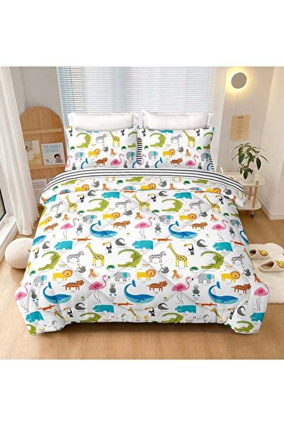 Noon East 4-piece Microfiber Duvet Cover Set - Duvet 230x220 cm, Fitted Sheet...