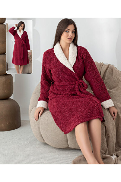 Kocabey Sharpi Welsoft Plush Home Bathrobe, Soft Dressing Gown