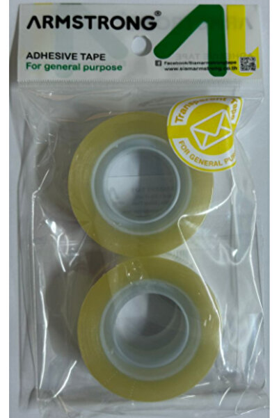 Armstrong Clear adhesive stationery tape, OPP P42, 18mm x 30 yards, 2-pack