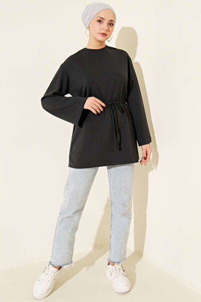 modapark.ist Women's Drawstring Waist 2 Thread Embroidered Tunic