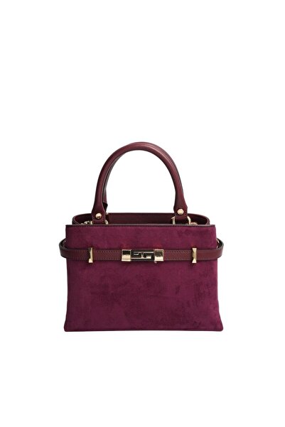 Silver Polo Silver & Polo Sp1149 Women's Handbag Suede Burgundy