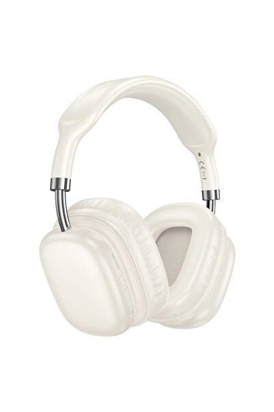 Hoco Căști wireless W52, Bluetooth 5.4, supraauriculare, 400 mAh, 46h, albe